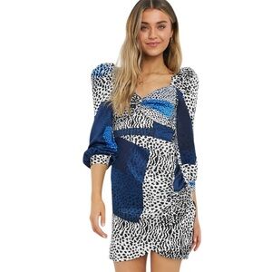 Liquorish Puff Sleeve Animal Print Dress